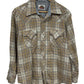 Vintage 80's Miller Western Wear Wool Pearl Snap Button Up Shirt Size Large