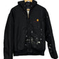 Vintage Carhartt Distressed Black Zip Up Work Jacket Made in USA Size Large