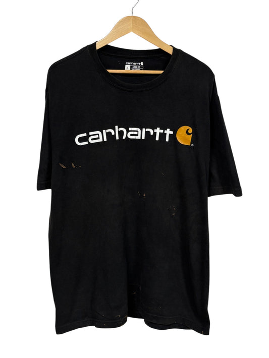 Carhartt Classic Spellout Logo Distressed Tee Size Large
