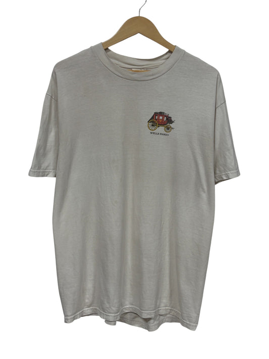 Vintage 00's Wells Fargo Bank Small Logo Graphic Tee Size Large