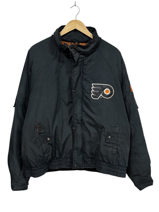 Vintage 90's Pro Player Philadelphia Flyers Hockey Puffer Jacket Size Large