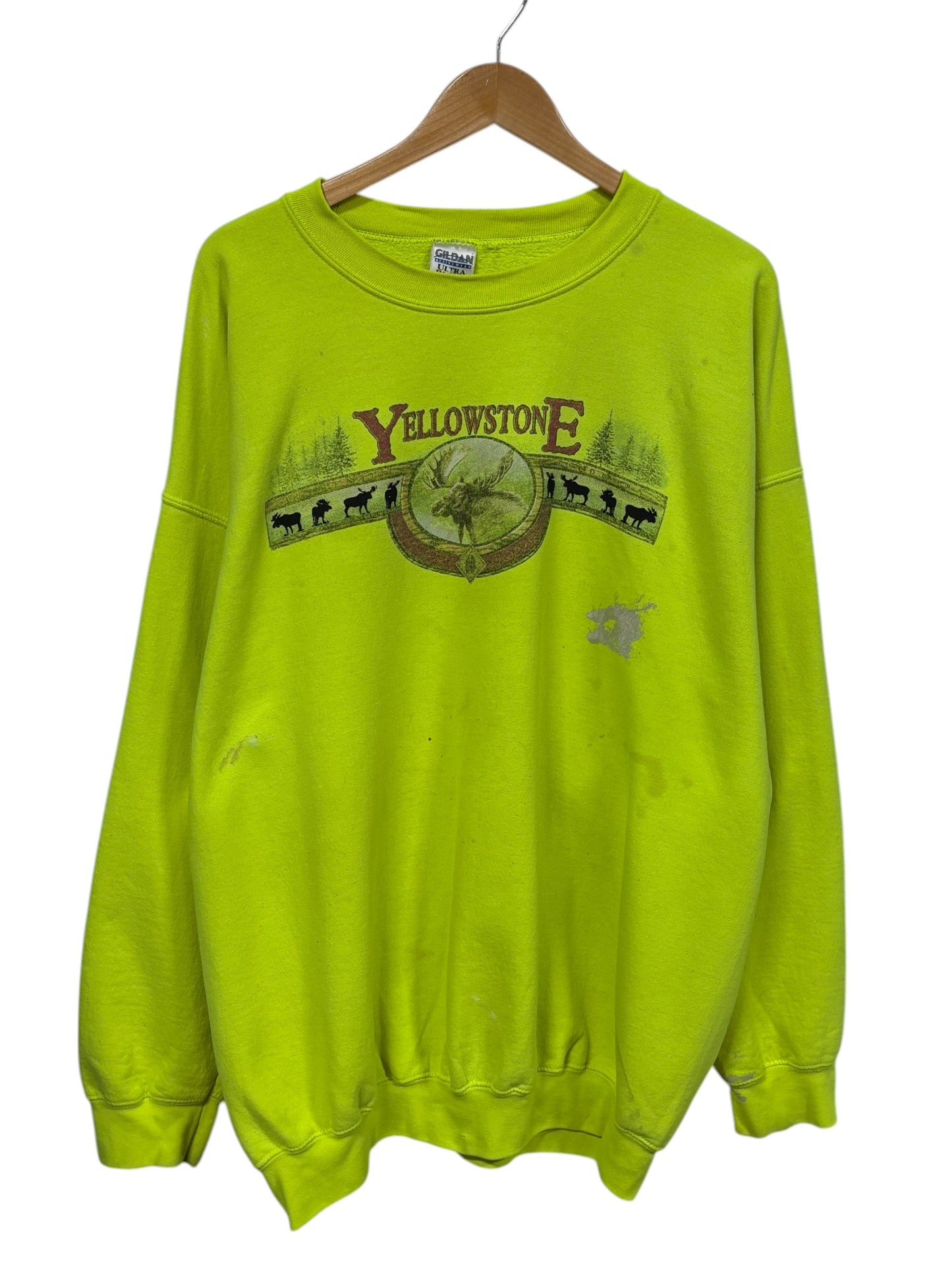Vintage 90's Yellowstone National Park Thrashed Crewneck Sweater Size XL