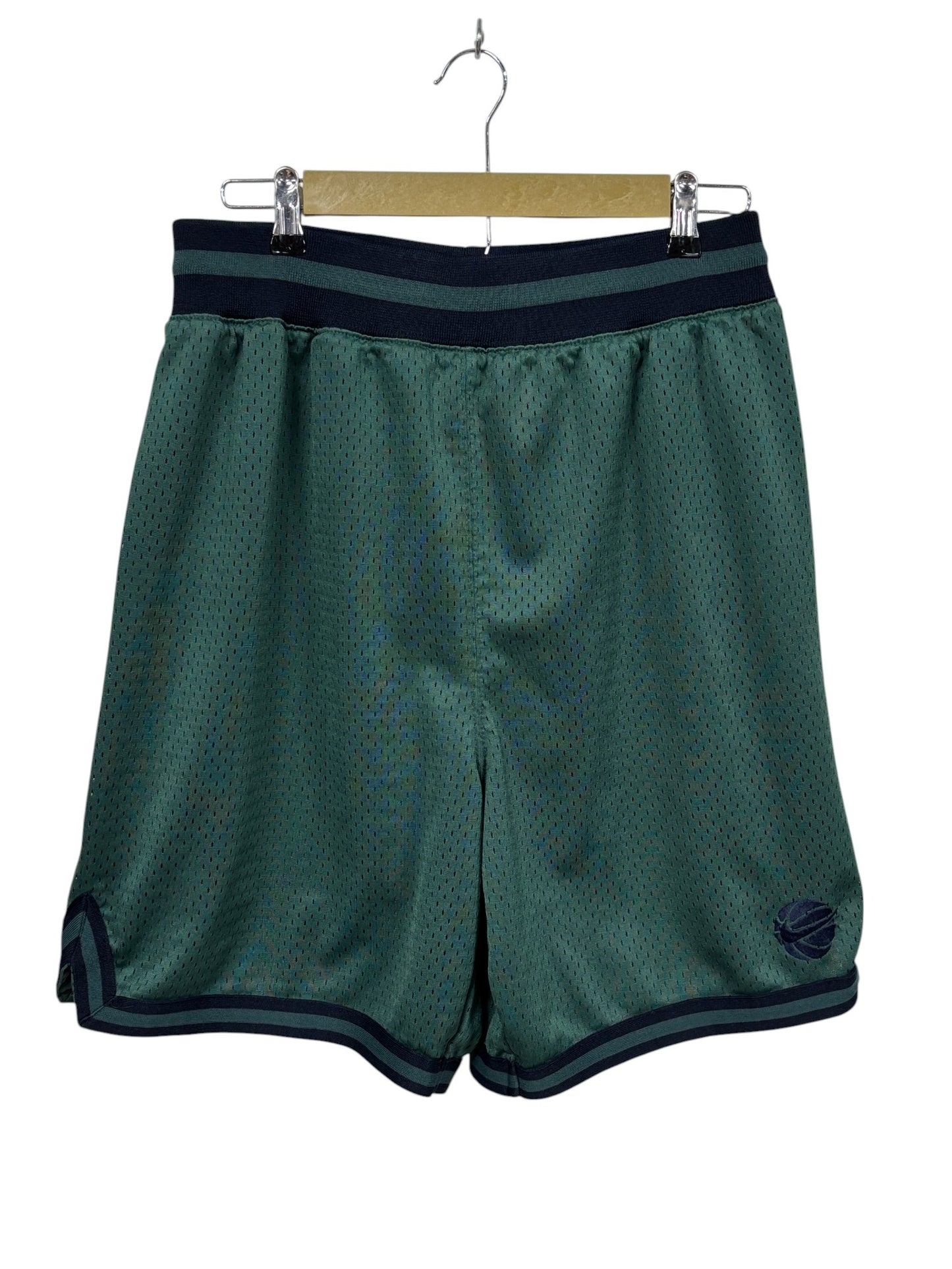 Vintage 90's Nike Green Swoosh Logo Basketball Shorts Size Large (32-34)