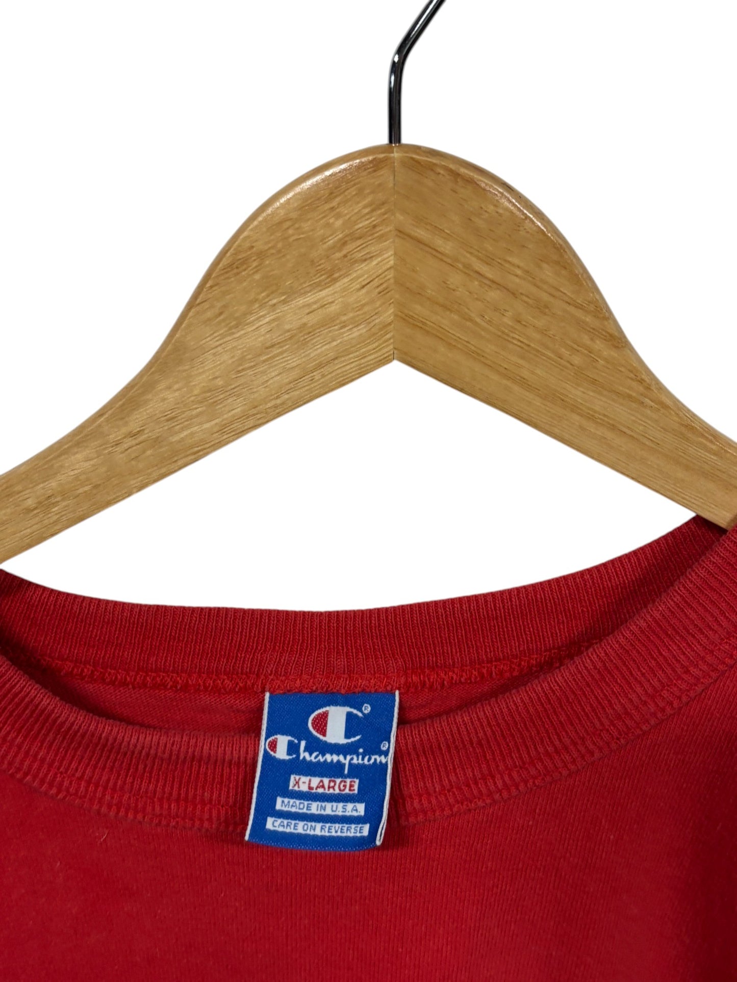 Vintage 90's Champion Spellout Single Stitch Tee Size XL