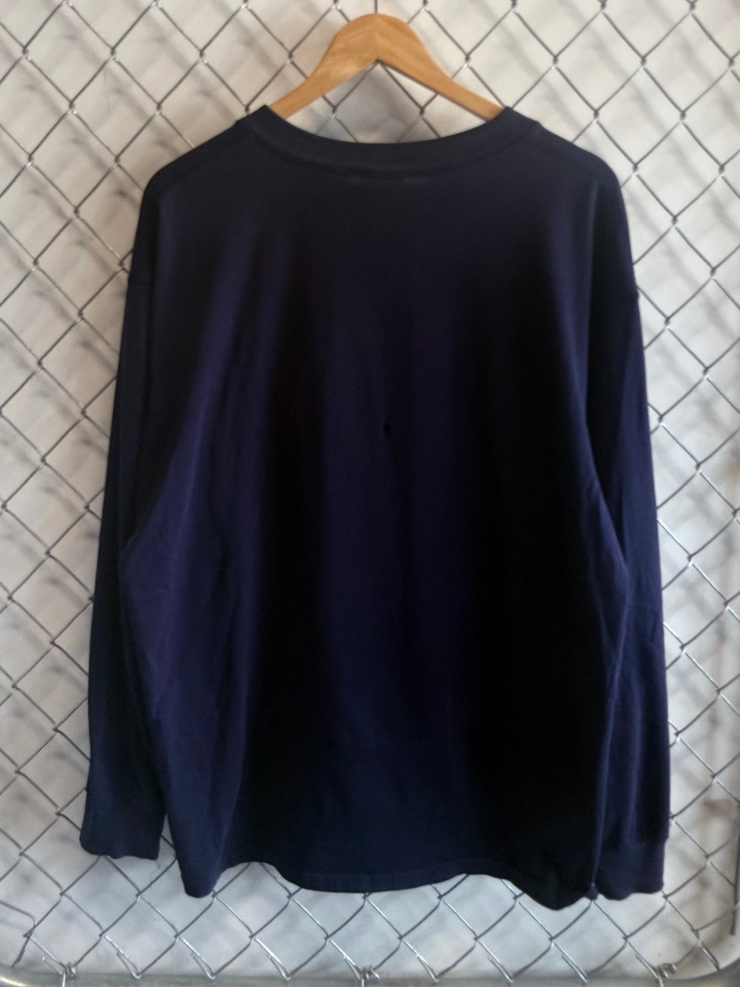 Vintage 90's LL Bean Navy Blue Long Sleeve Henley Shirt Size Large