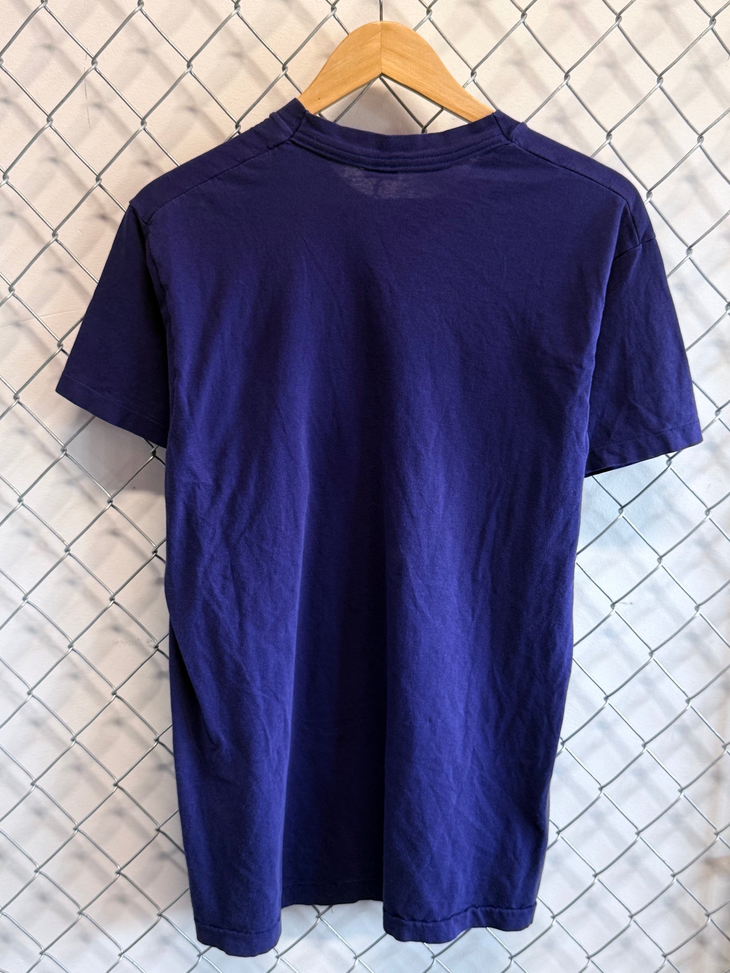 Vintage 80's Fruit of the Loom Purple Blank Pocket Tee Size Large