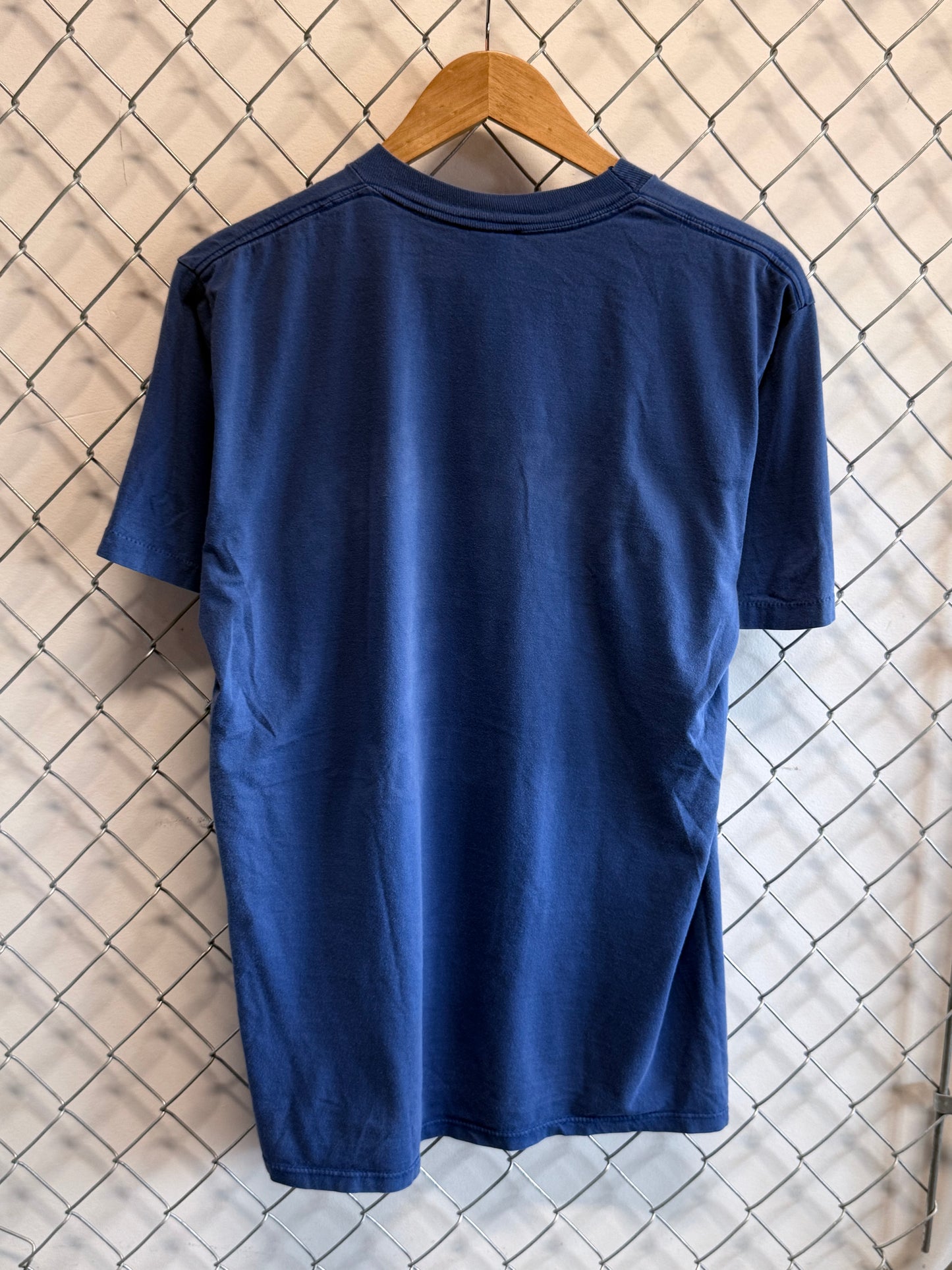 Vintage 90's Berry Blue Faded Mascot Graphic Tee Size Large