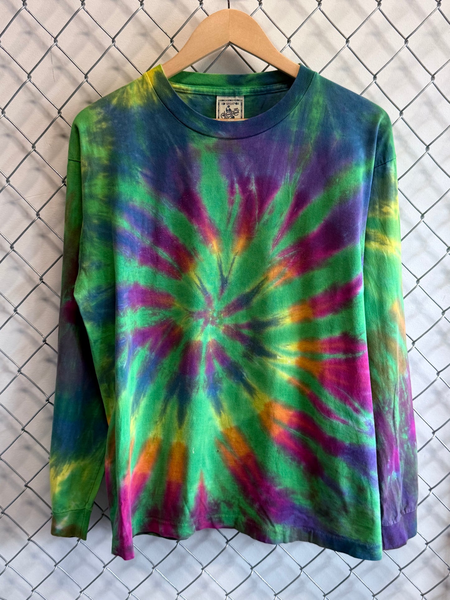 Vintage 90's Tie Dye Long Sleeve Shirt Size Large