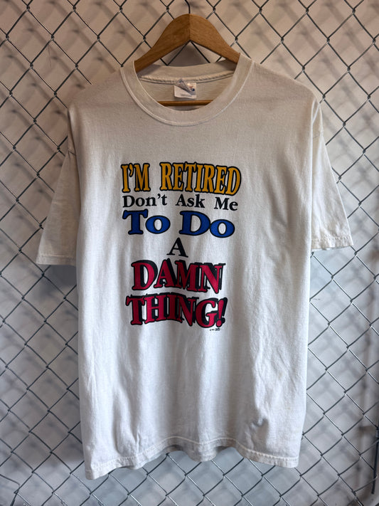 Vintage 90's Retired Humor Graphic Tee Size Large