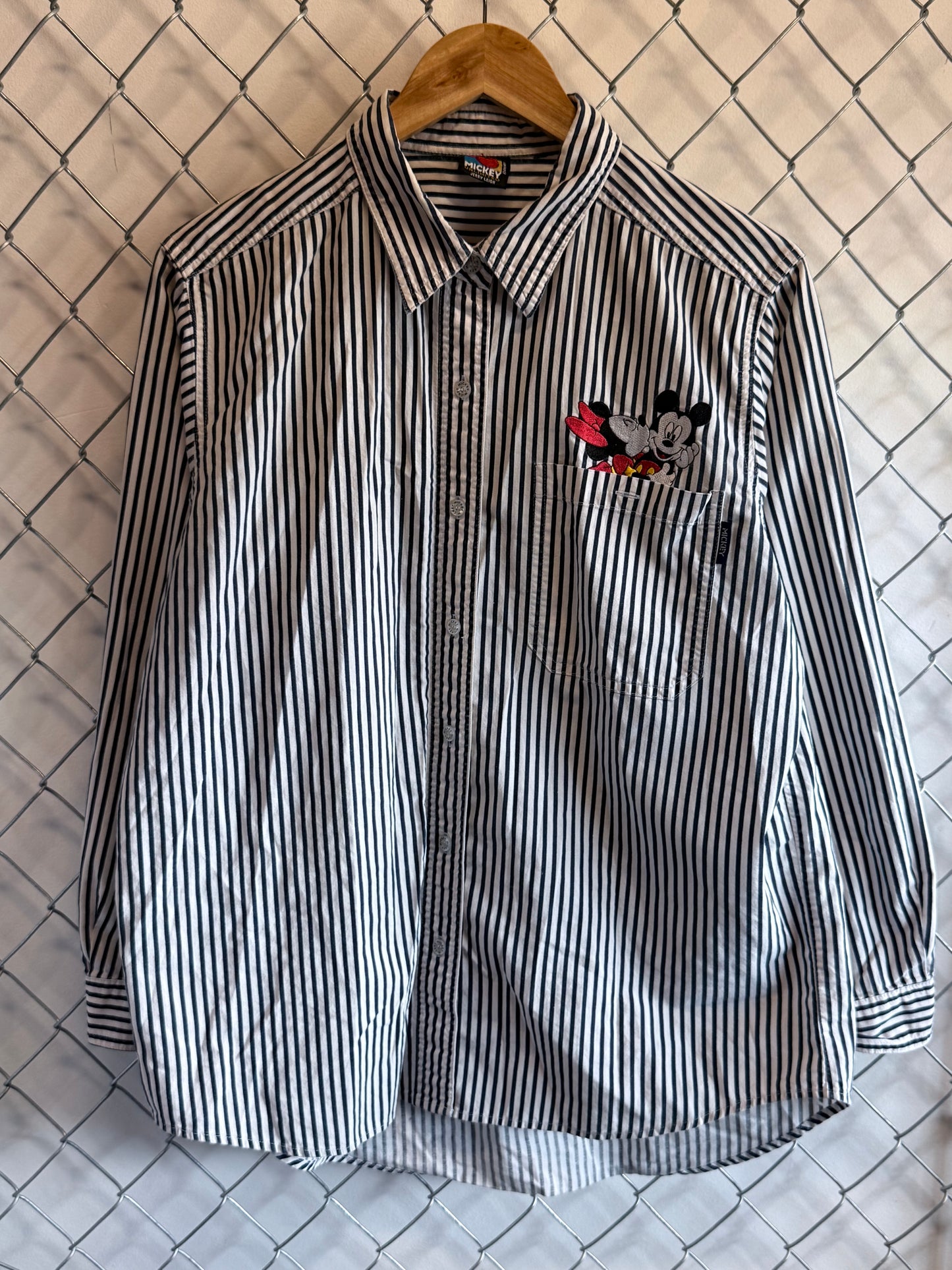 Vintage 90's Disney Mickey Minnie Mouse Button Up Shirt Size Large