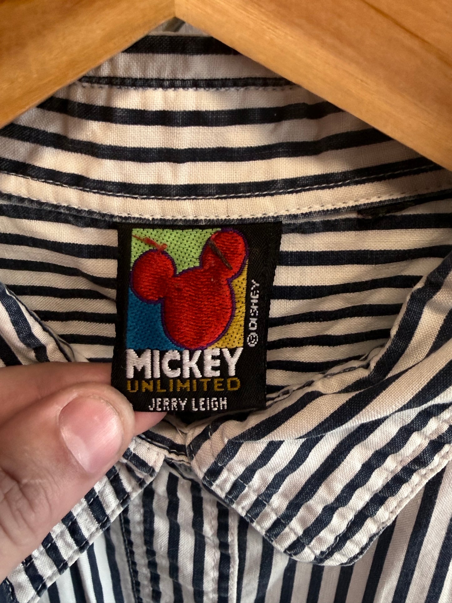 Vintage 90's Disney Mickey Minnie Mouse Button Up Shirt Size Large