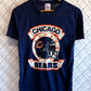 Vintage 80's Chicago Bears NFL Helmet Graphic Tee Size Medium