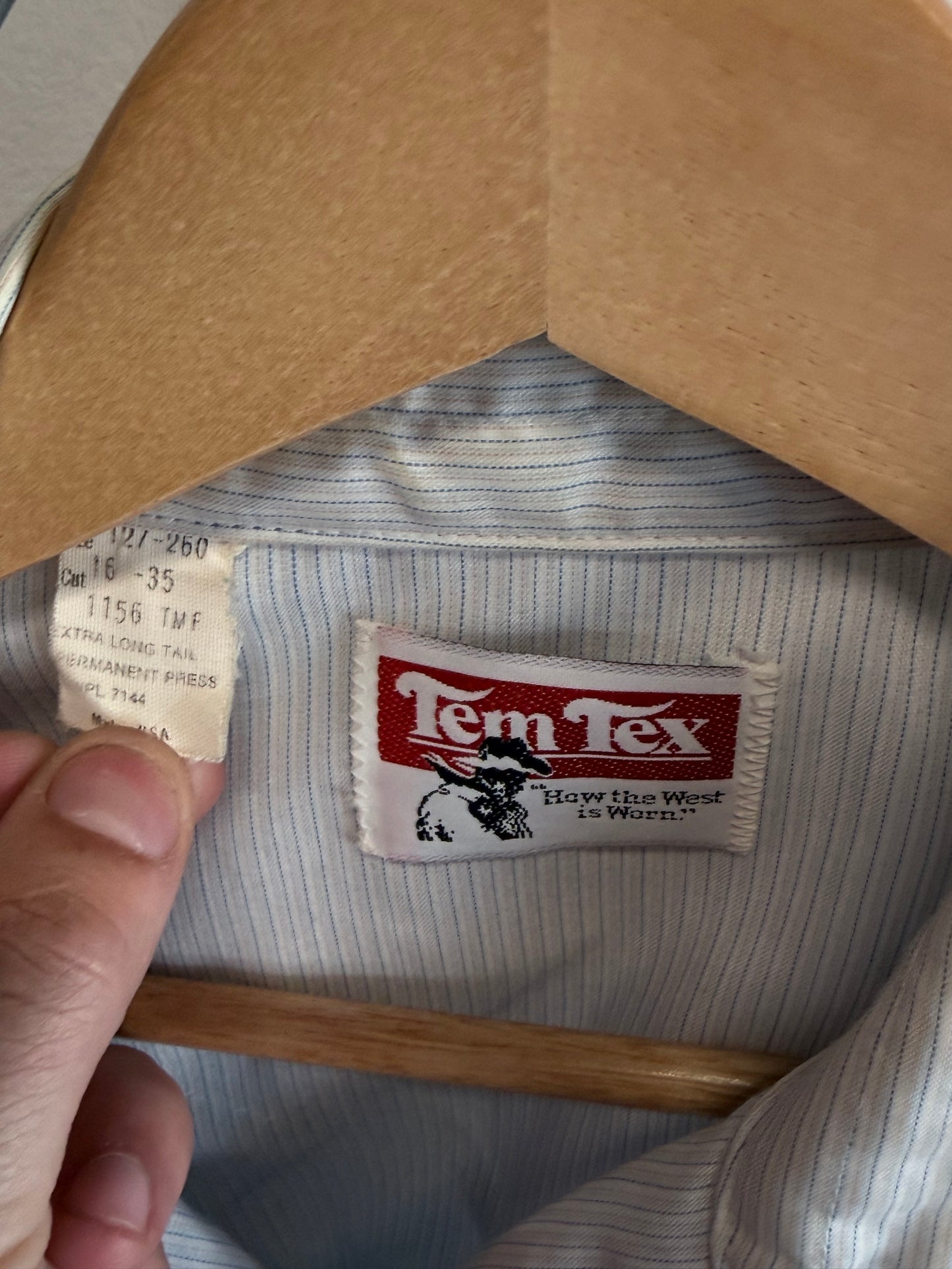 Vintage TemTex Pearl Snap Western Button Up Shirt Size XL
