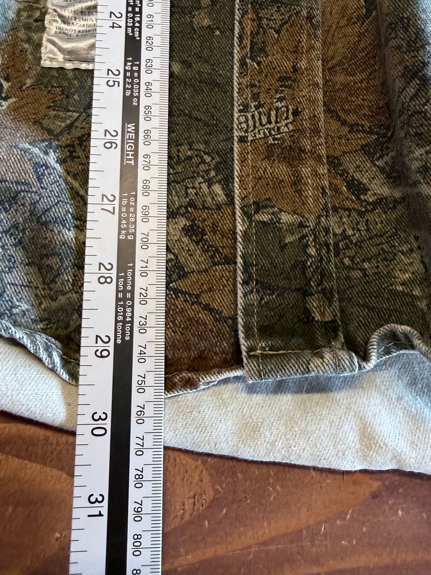 Woodland Camo Pearl Snap Button Up Long Sleeve Shirt FR Size XL
