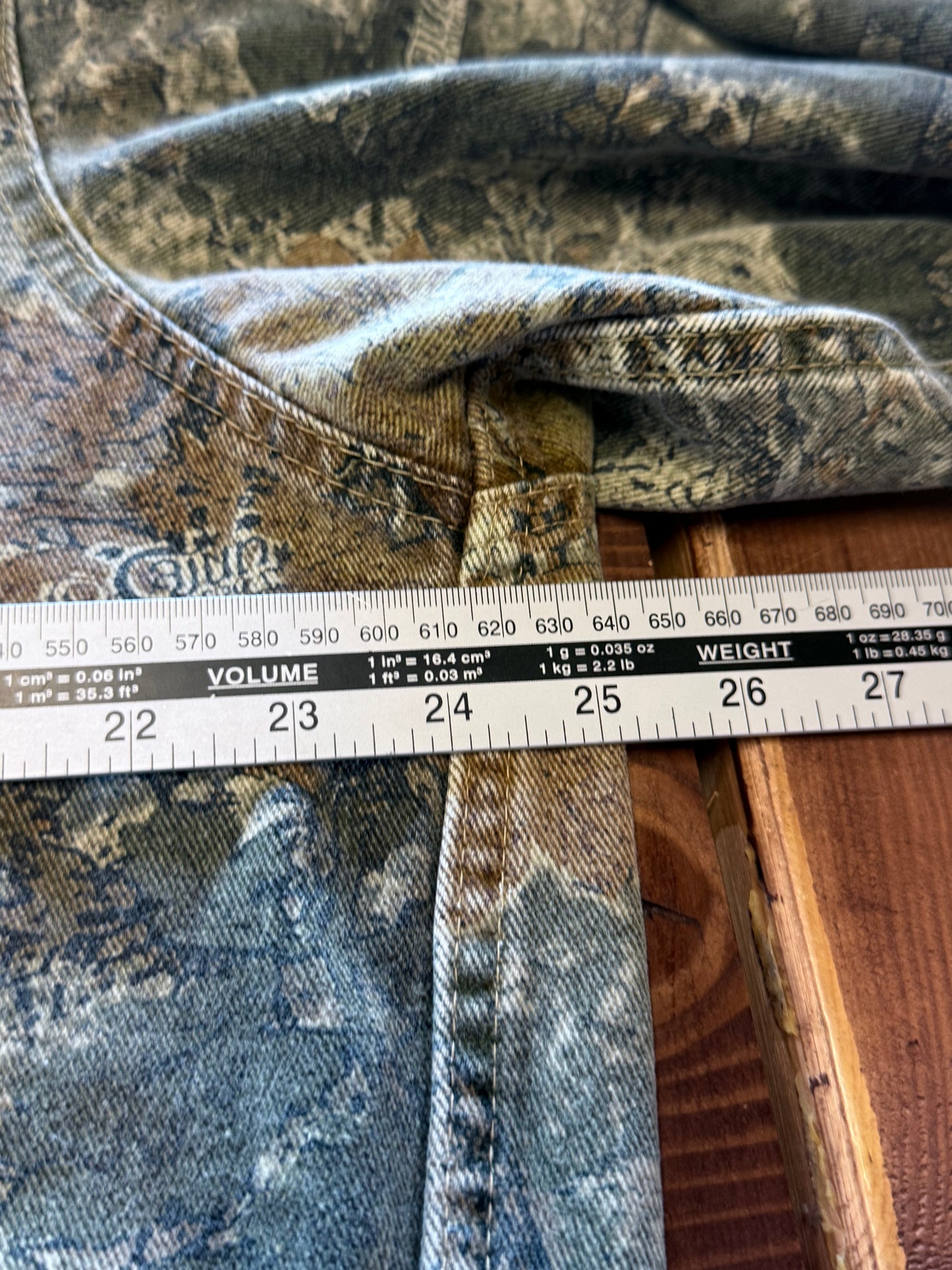 Woodland Camo Pearl Snap Button Up Long Sleeve Shirt FR Size XL