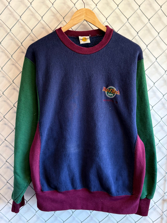 Vintage Hard Rock Cafe Multicolor Crewneck Sweater Size Medium