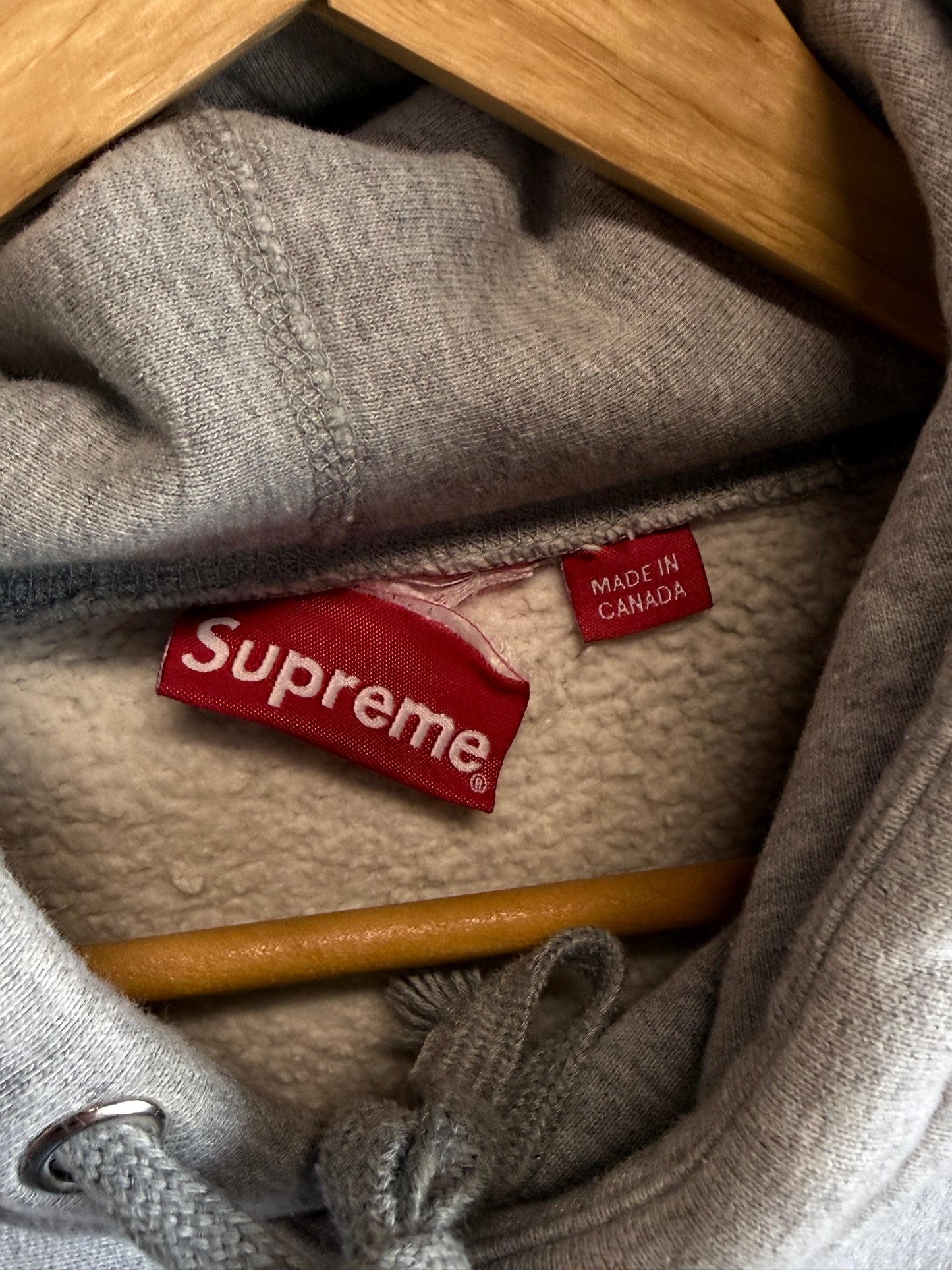 Supreme Heather Grey Box Logo Hoodie Size Large