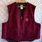 Vintage Carhartt Crimson V13 Made in USA Zip Up Vest Size XXL