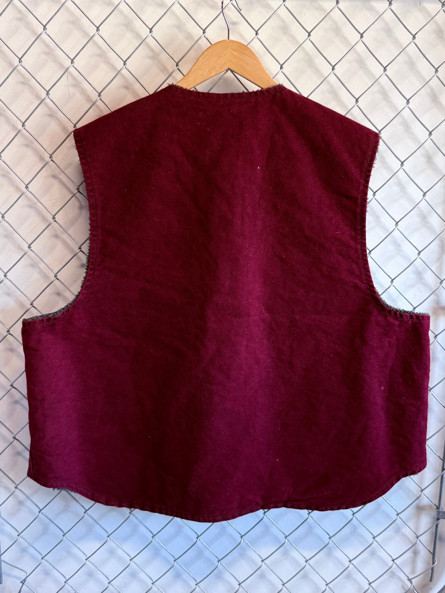 Vintage Carhartt Crimson V13 Made in USA Zip Up Vest Size XXL