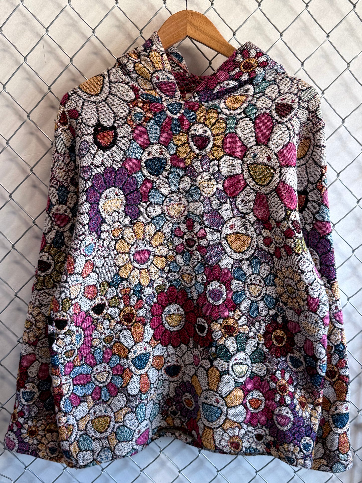 Murakami Tapestry All Over Print Flower Hoodie Size Large