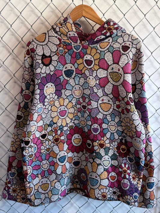 Murakami Tapestry All Over Print Flower Hoodie Size Large