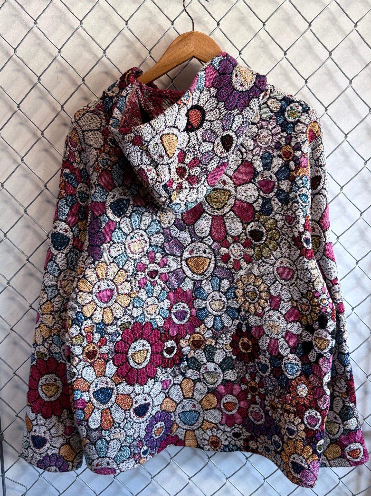 Murakami Tapestry All Over Print Flower Hoodie Size Large
