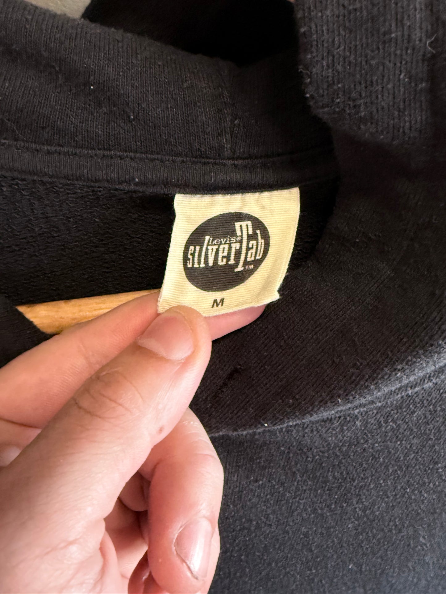 Vintage Levi's SilverTab Logo Black Hoodie Size Medium