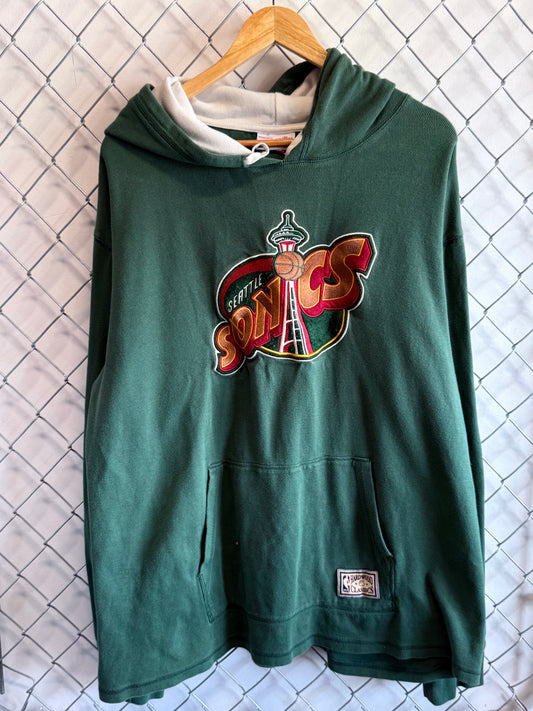 Mitchell & Ness Seattle Supersonics Throwback Hoodie Size XXL