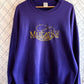 Vintage 90's Muscatine Iowa Purple Embroidered Sweater Size XXL