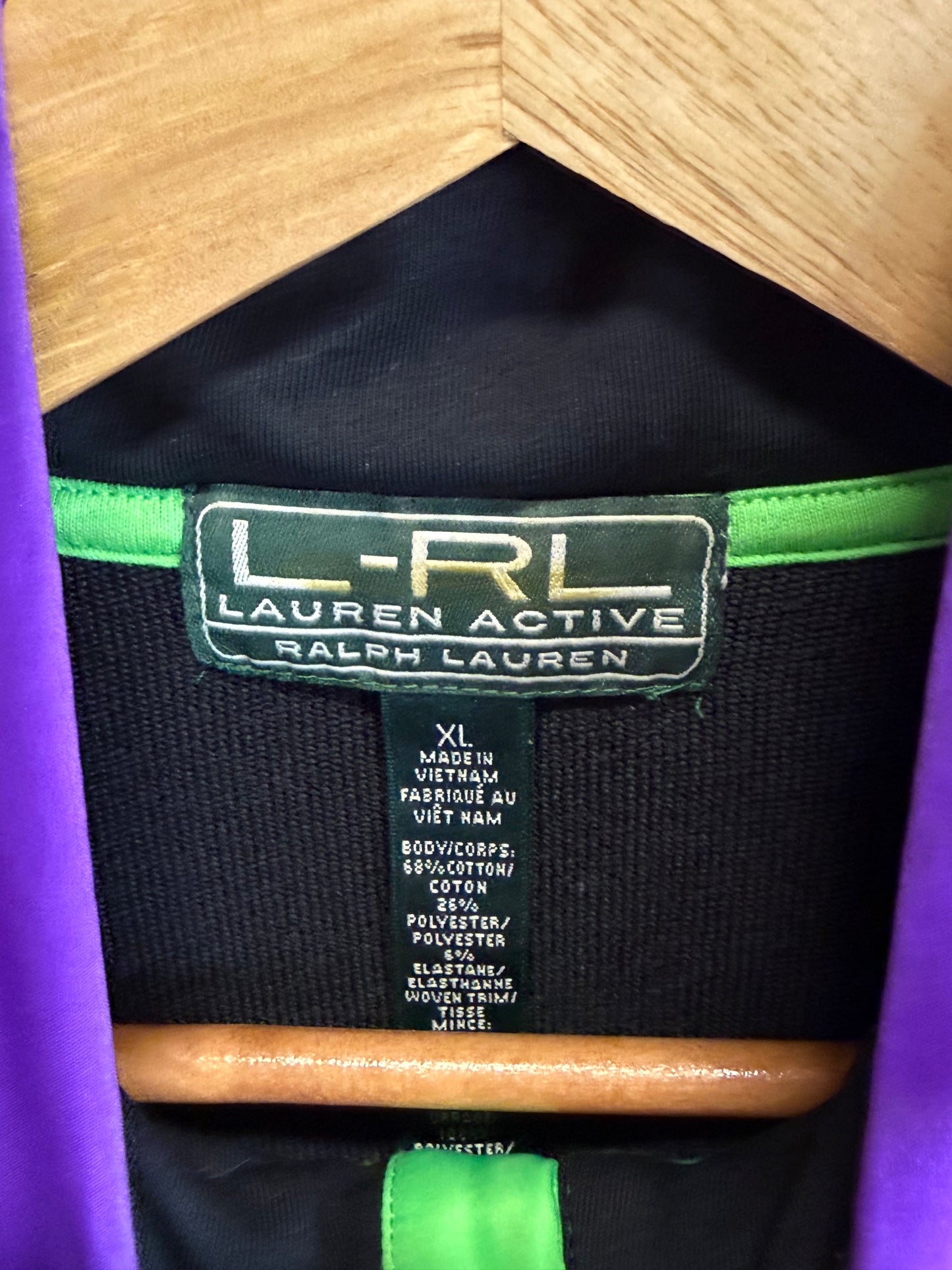 Vintage Women's Lauren Ralph Lauren Active Purple Zip Up Jacket Size XL