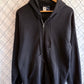 Vintage Sturdy Sweats Black Blank Zip Up Hoodie Made in USA Size Large