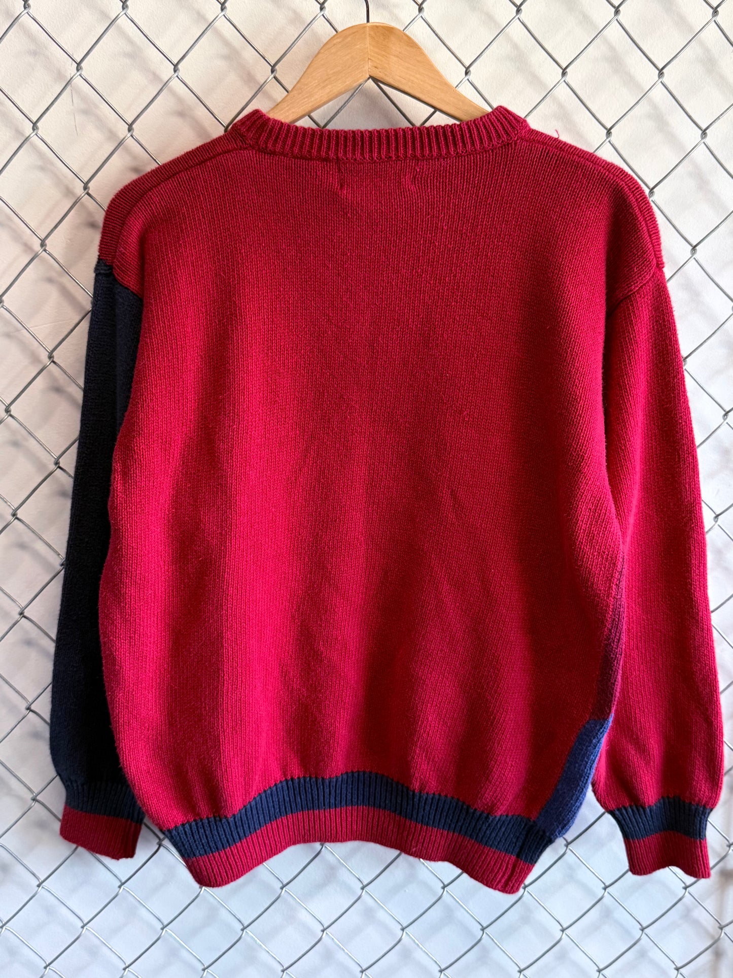 Vintage Par Four Golf Big Print Red Crewneck Sweater Size Medium