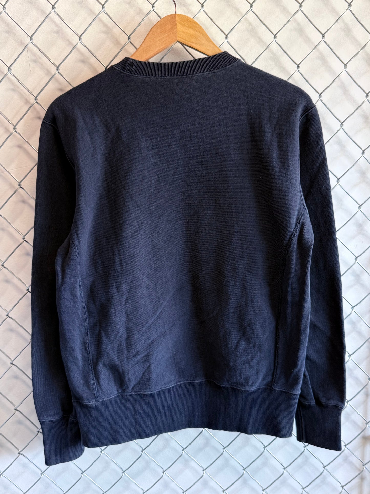 Vintage Champion Reverse Weave Black Crewneck Sweater Rochester Size Large