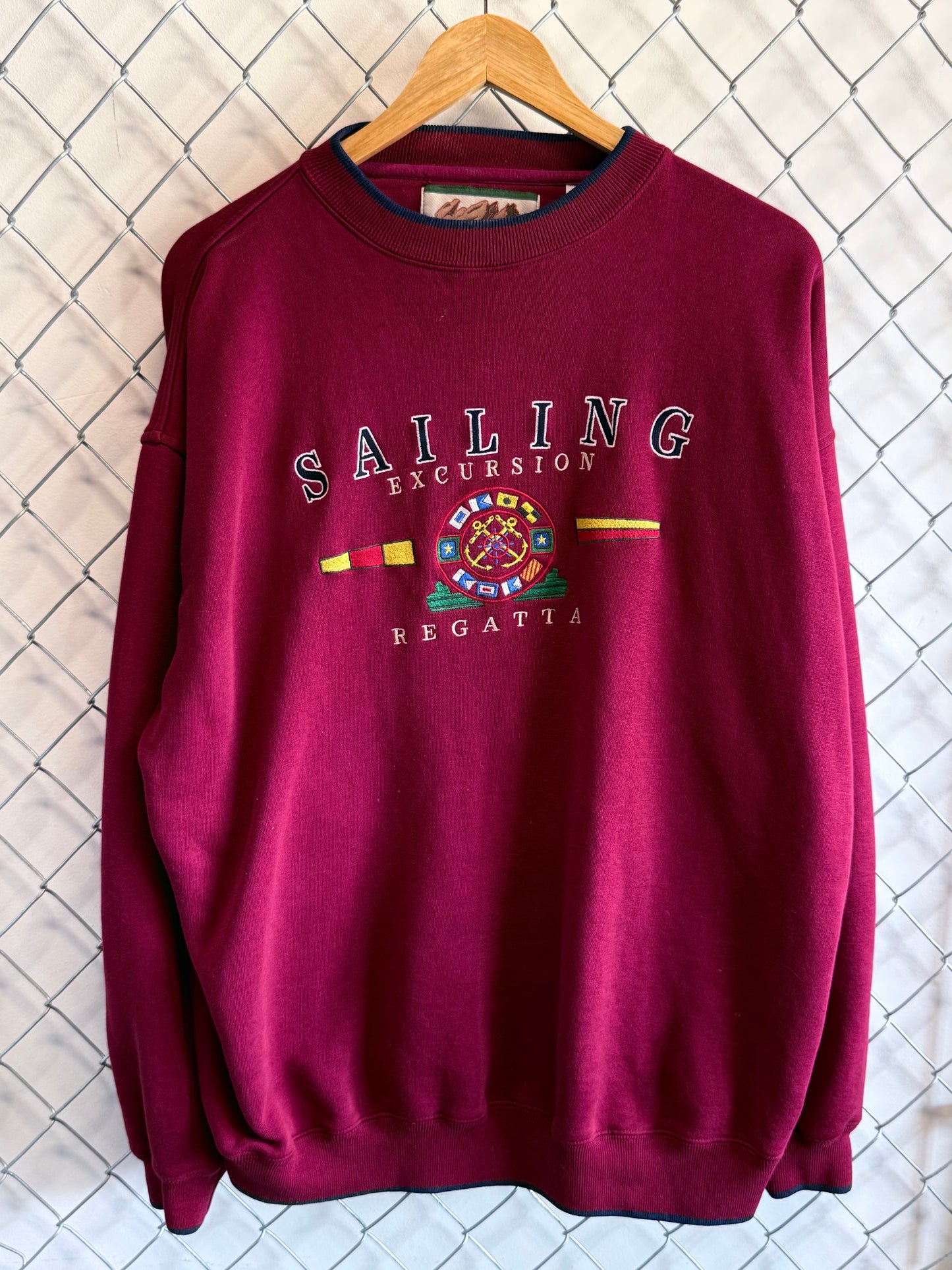 Vintage 90's Sailing Red Crewneck Sweater Size XL