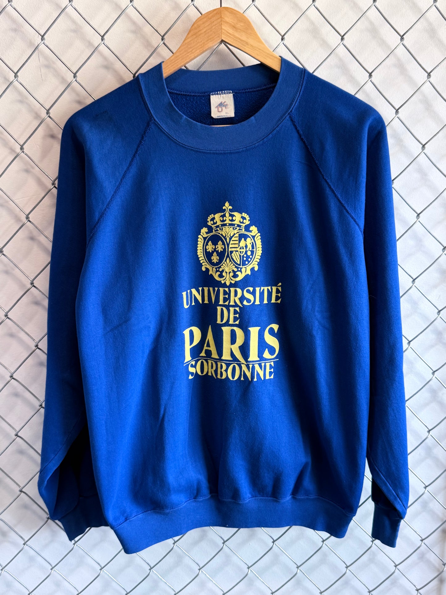 Vintage 80's University Paris Blue Crewneck Sweater Size XL