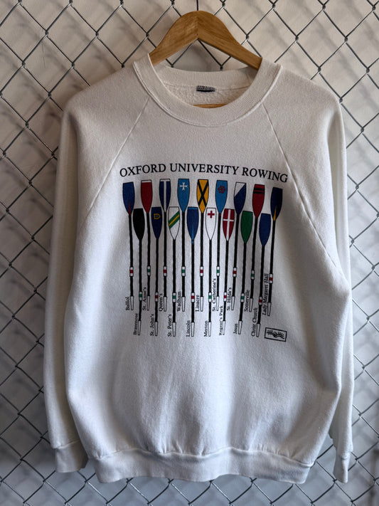 Vintage 90's Oxford University Rowing Crewneck Sweater Size XL