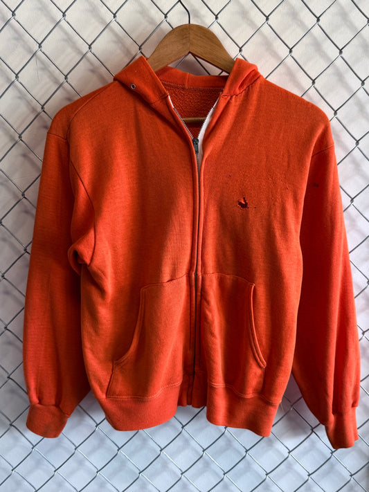 Vintage Orange Hunters Camo Zip Up Blank Sweater Size Medium