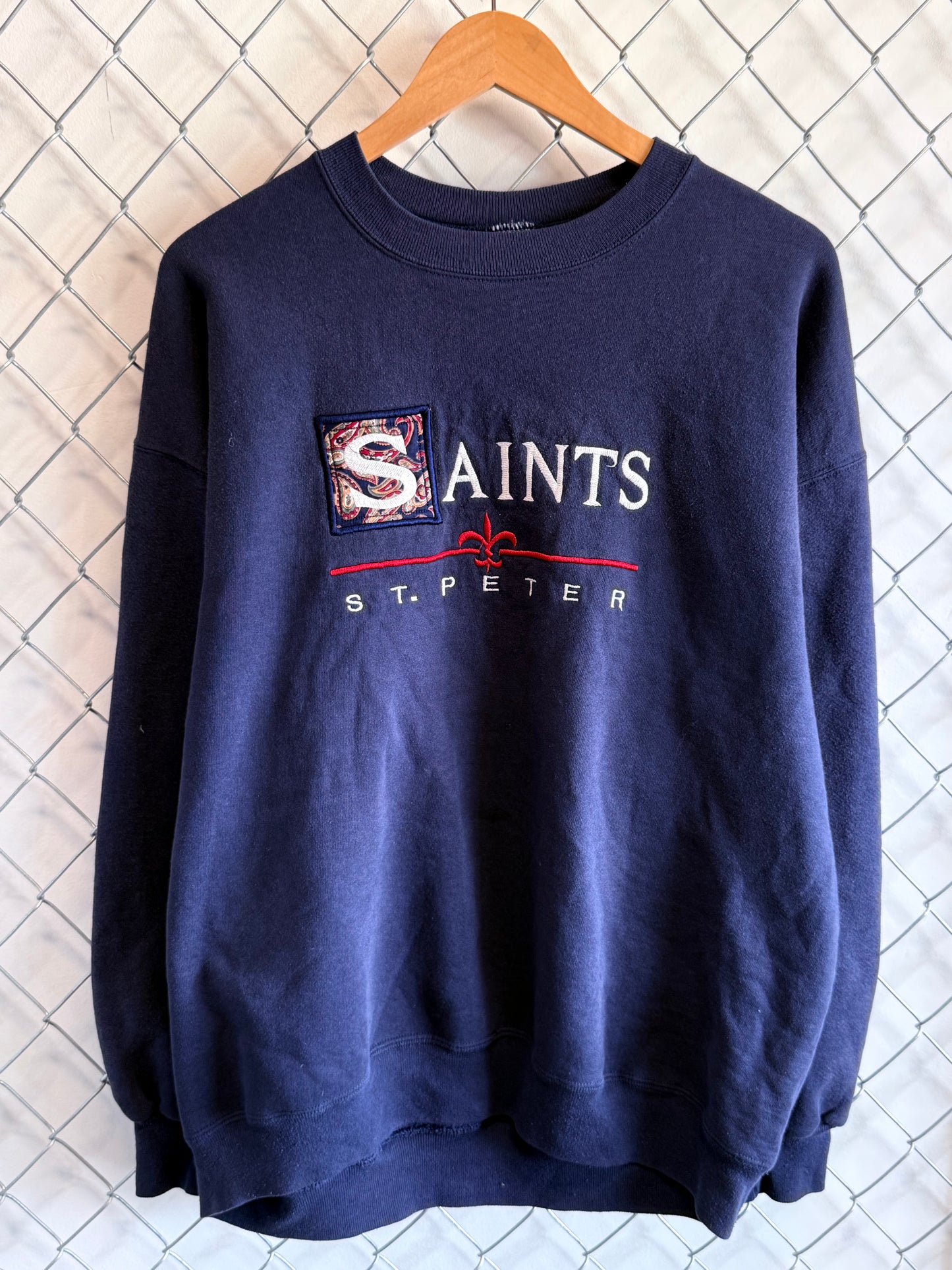 Vintage 90's St. Peter Embroidered Crewneck Sweater Size XXL