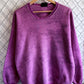 Vintage 90's Hanes Women's Overdyed Purple Crewneck Sweater Size XXL