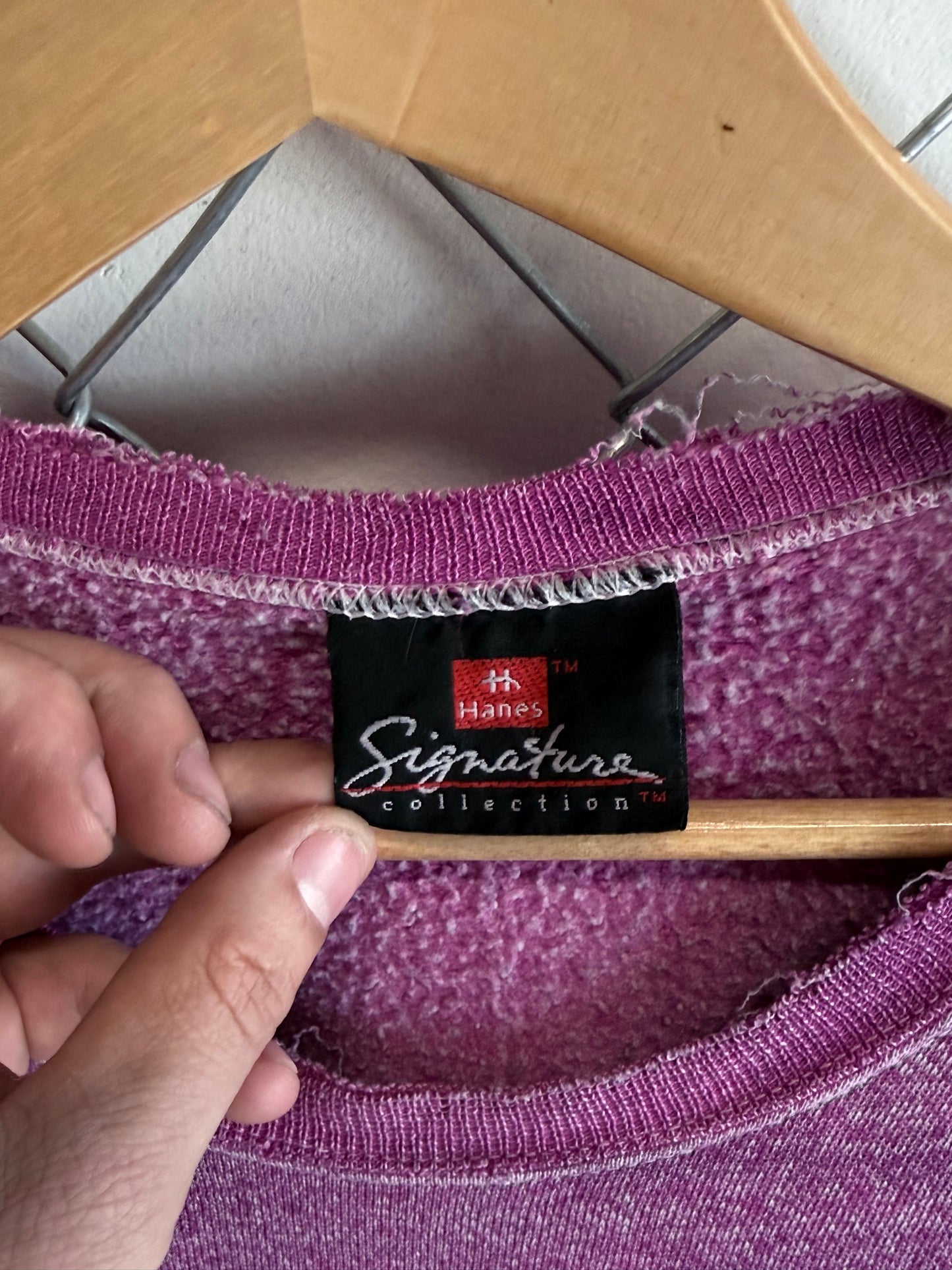 Vintage 90's Hanes Women's Overdyed Purple Crewneck Sweater Size XXL