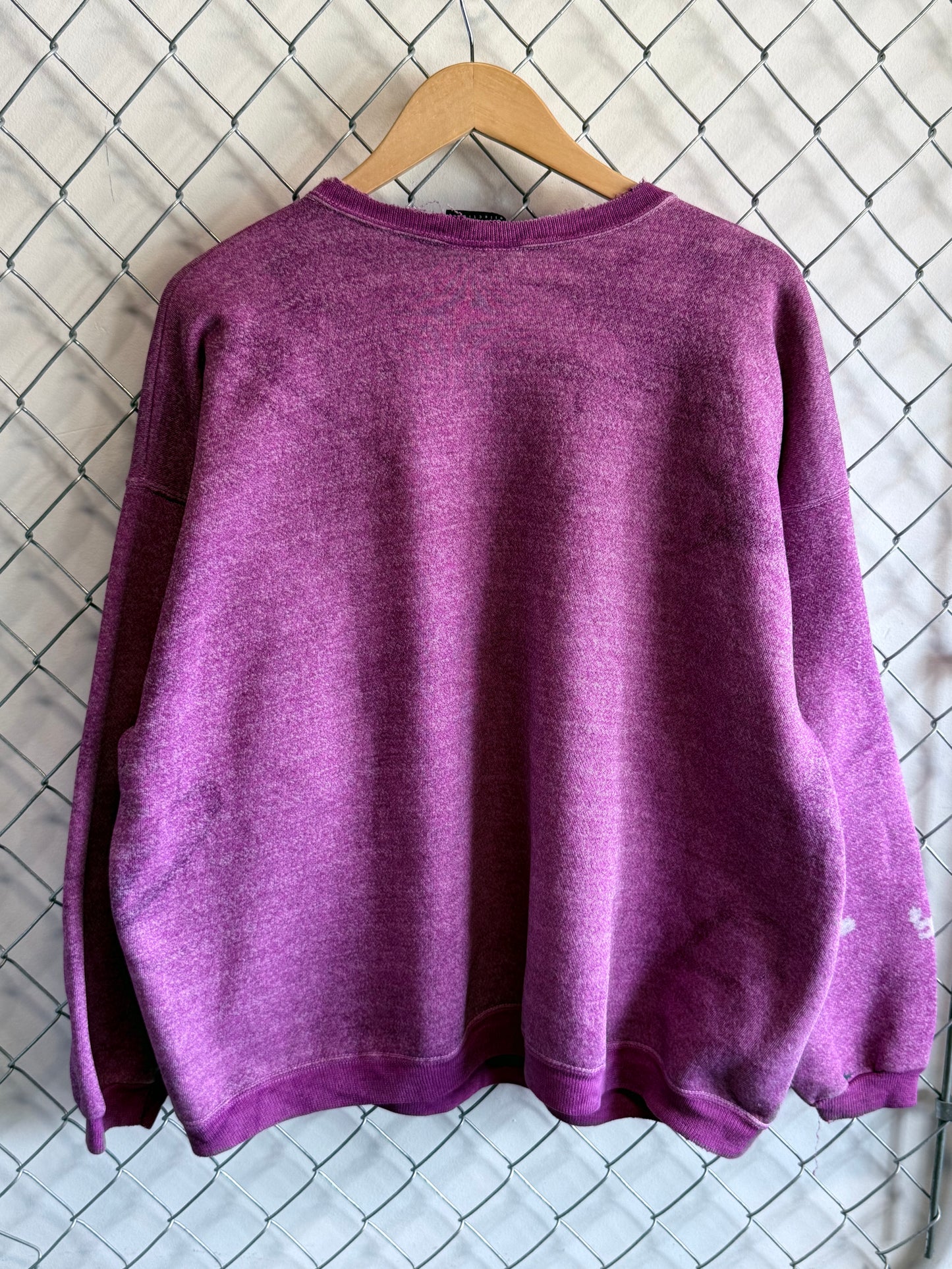 Vintage 90's Hanes Women's Overdyed Purple Crewneck Sweater Size XXL