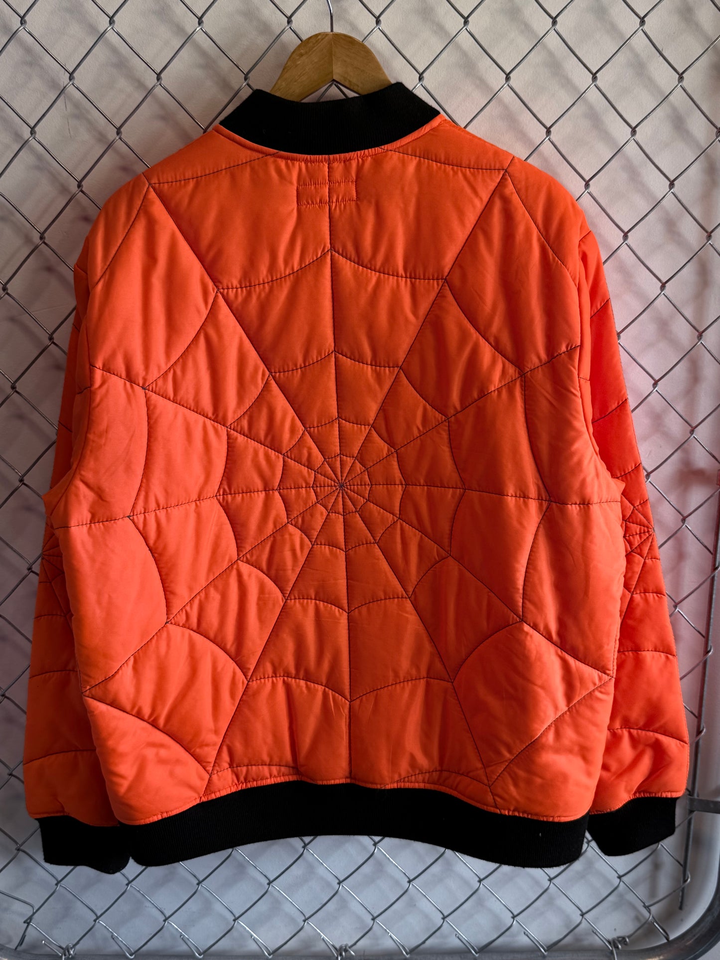 Supreme Quilted Spiderweb Work Jacket Orange Size Large