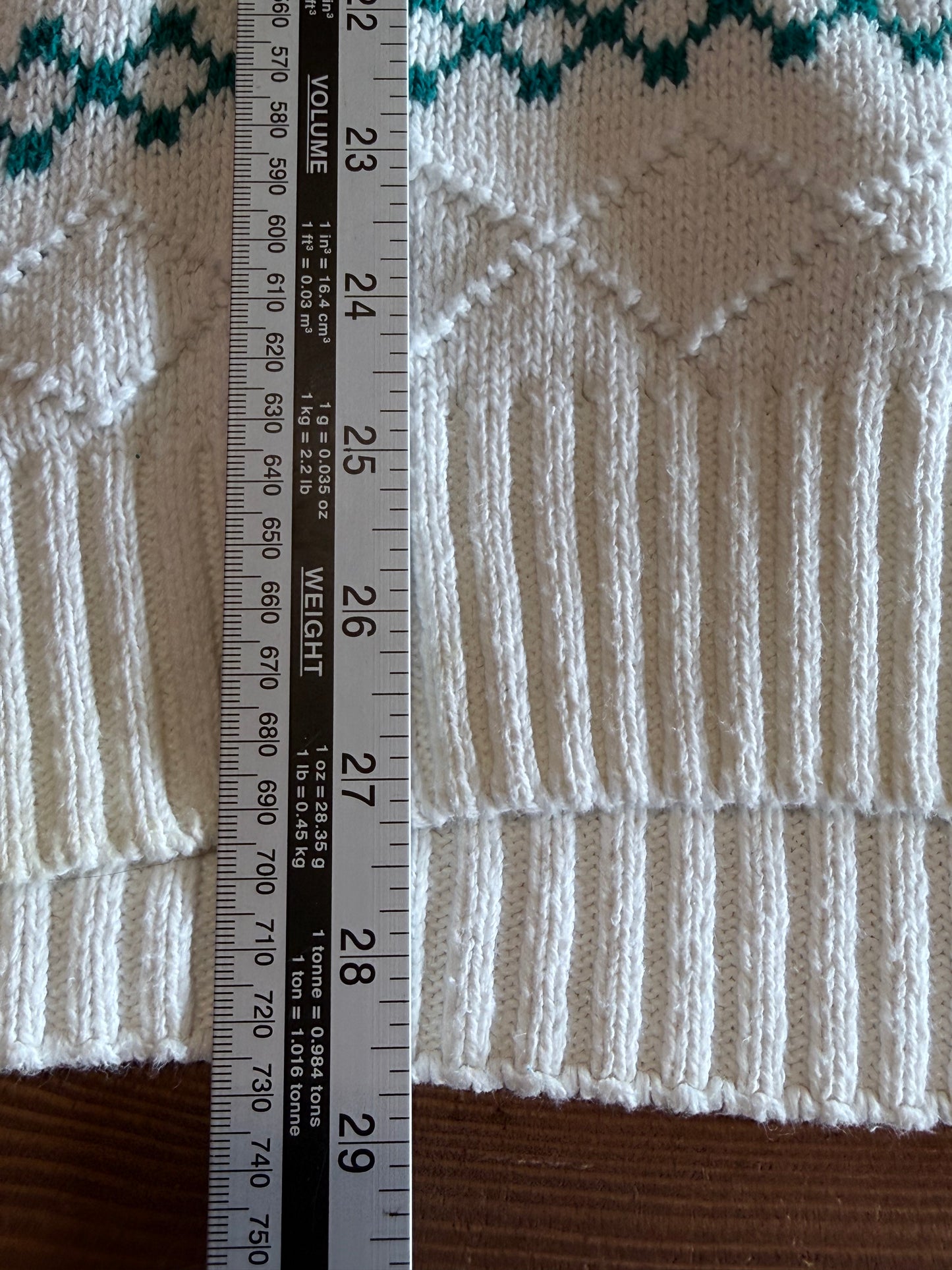 Vintage 90's White Knit Geometric Pattern Sweater Size Large