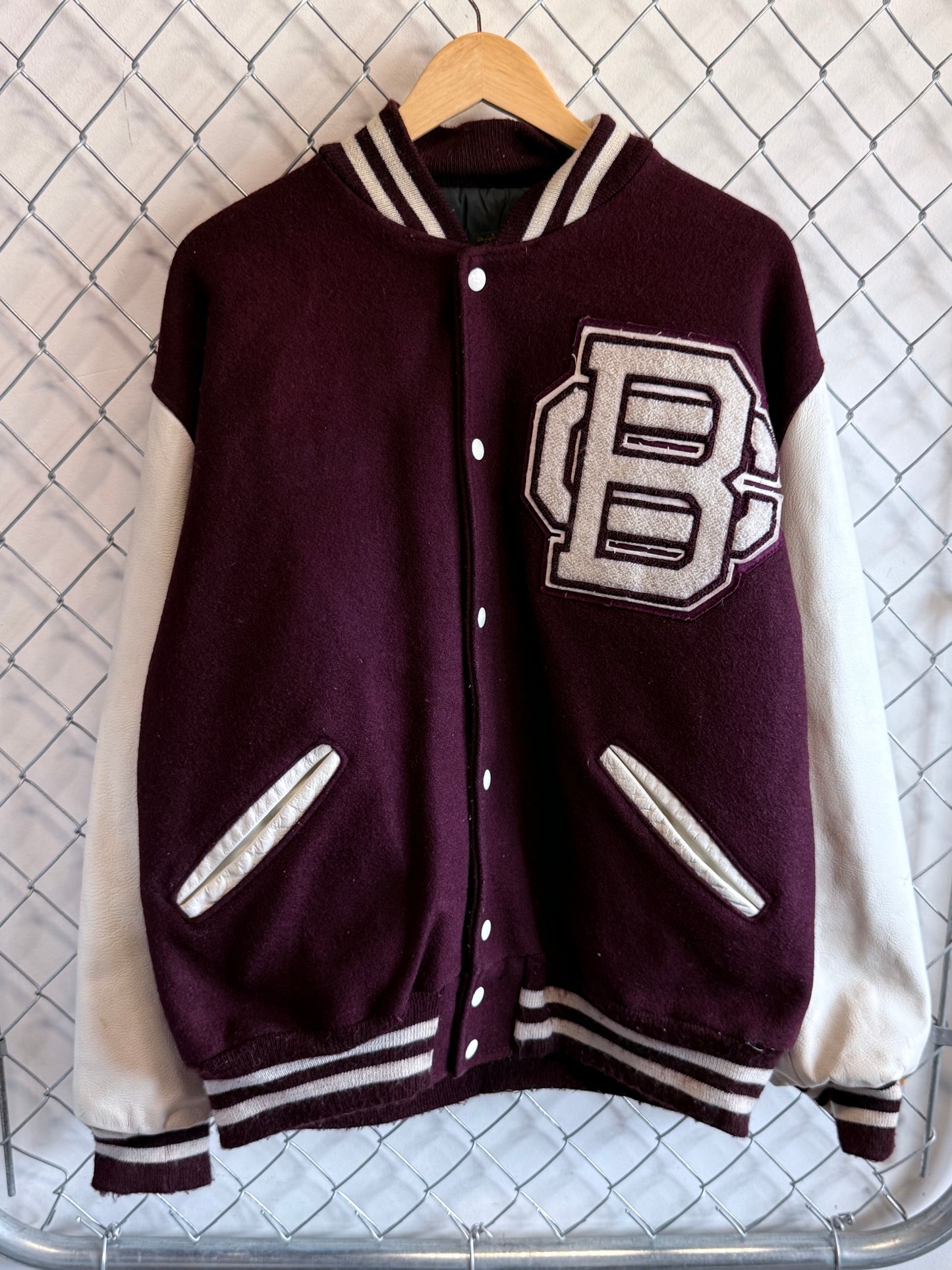 Vintage De Long Varsity Red Bomber Jacket Size XL