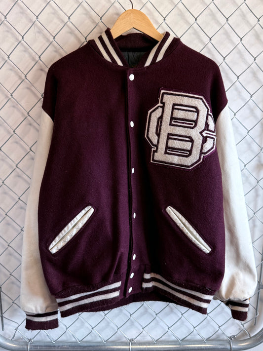 Vintage De Long Varsity Red Bomber Jacket Size XL