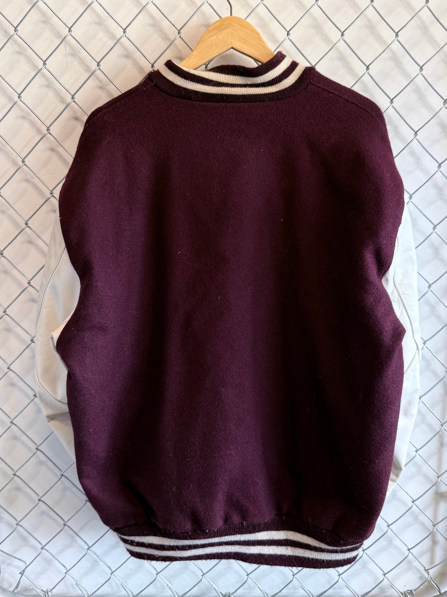 Vintage De Long Varsity Red Bomber Jacket Size XL