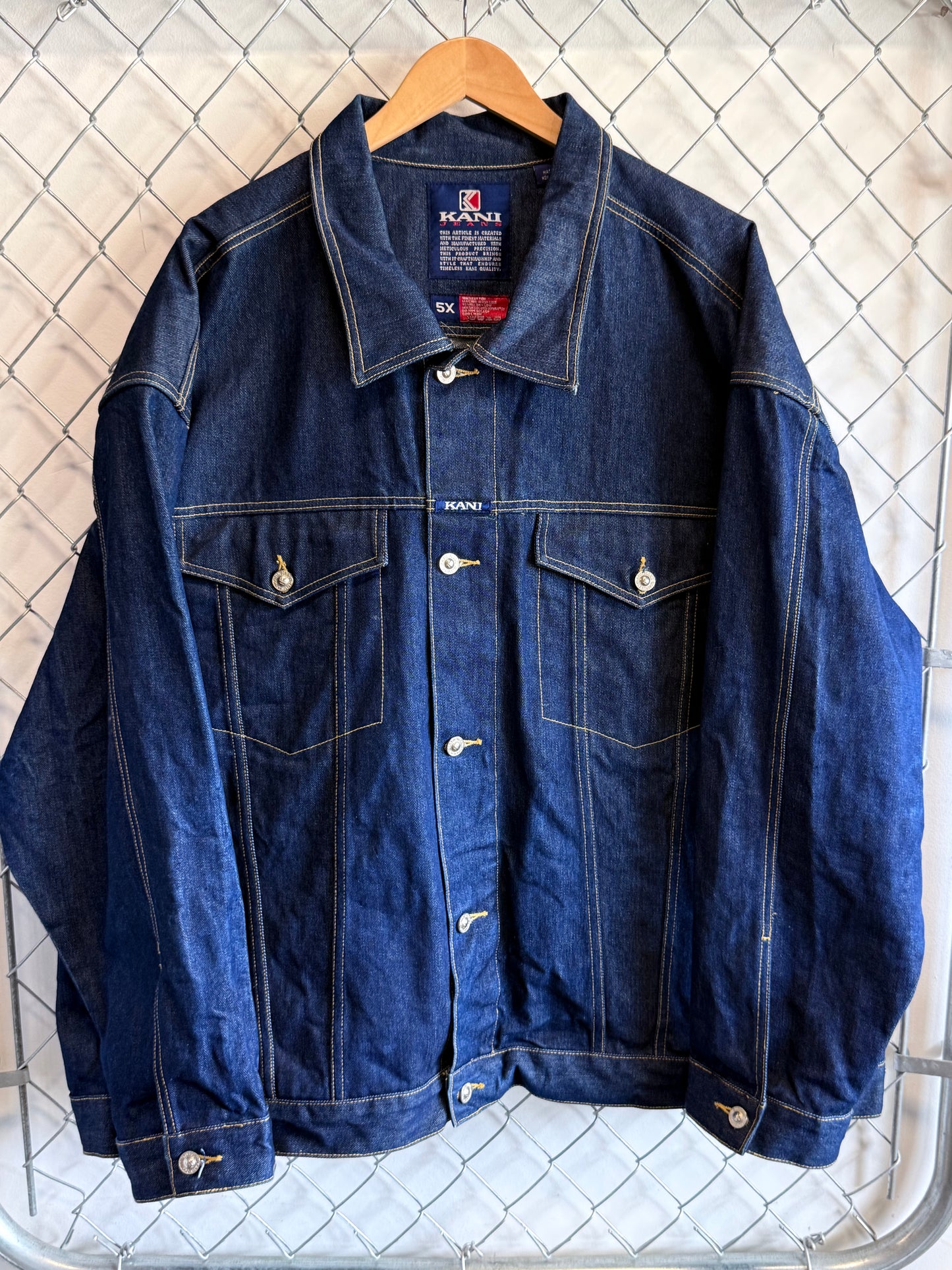Vintage 90's Kani Jeans Denim Trucker Jacket Size 5XL