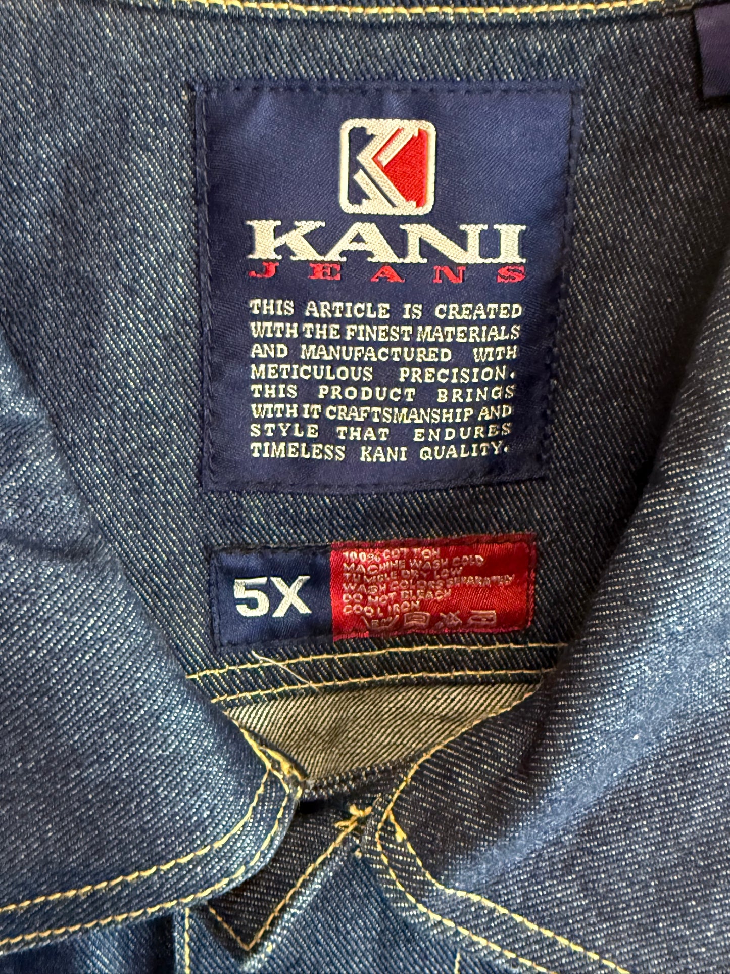 Vintage 90's Kani Jeans Denim Trucker Jacket Size 5XL