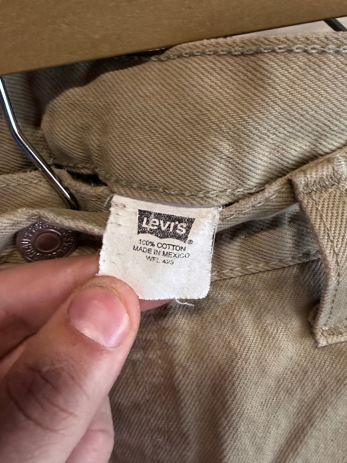 Vintage Levi's Light Brown 501 Button Fly Denim Jeans Size 35x28