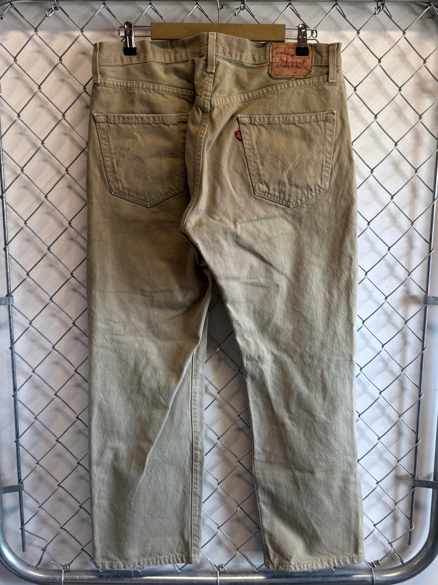 Vintage Levi's Light Brown 501 Button Fly Denim Jeans Size 35x28